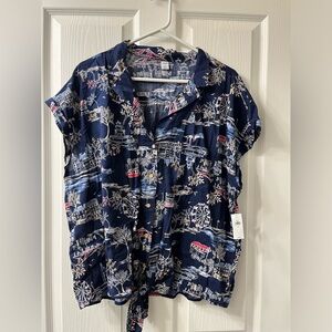 Old Navy tie front cotton shirt.